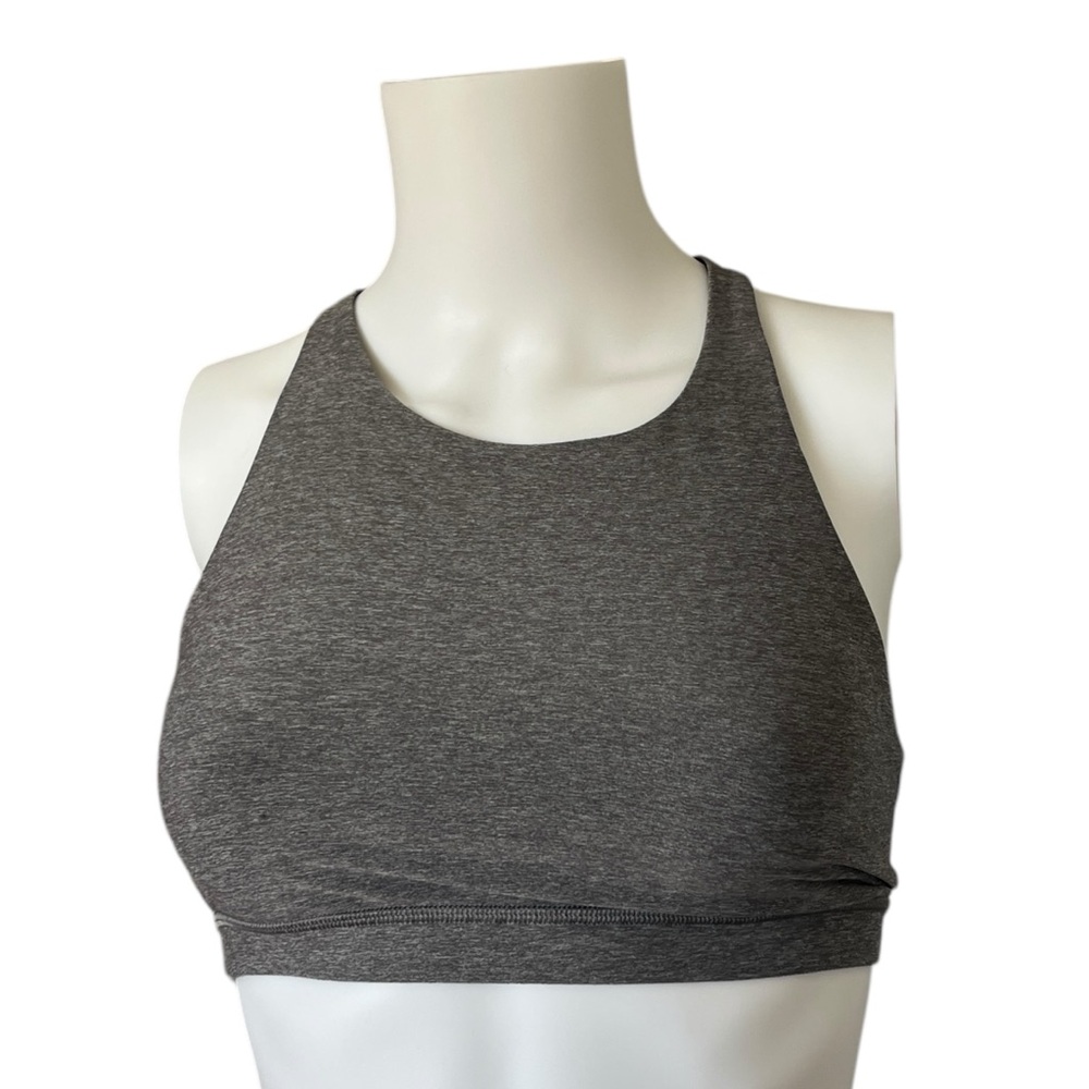 Lululemon Trinity Sports Bra Heathered Slate Gray Athletic Workout Size 4
